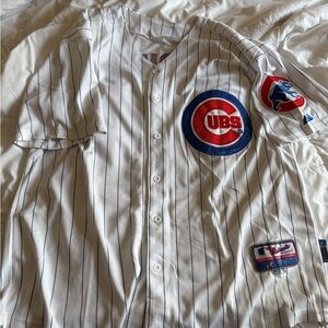 Chicago Cubs Pinstripe Jersey majestic cool base size 50